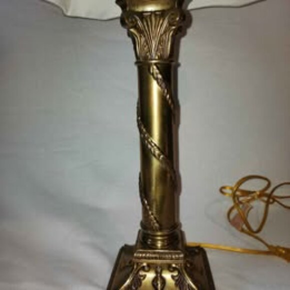 STIFFEL Roman Column Gold Lamps Pair - Picture 4 of 6